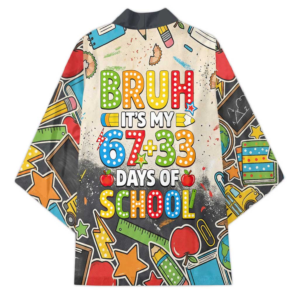 Bruh Its My 67 33 Days of School Kimono Funny Boys Kids 100th Day