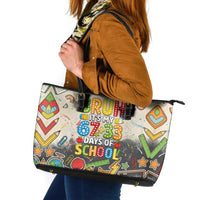 Bruh Its My 67 33 Days of School Leather Tote Bag Funny Boys Kids 100th Day