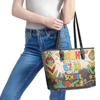 Bruh Its My 67 33 Days of School Leather Tote Bag Funny Boys Kids 100th Day
