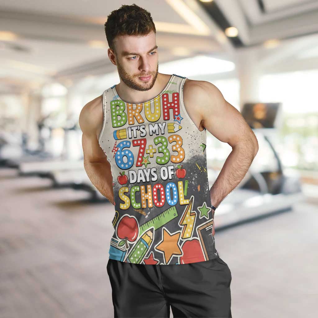Bruh Its My 67 33 Days of School Men Tank Top Funny Boys Kids 100th Day