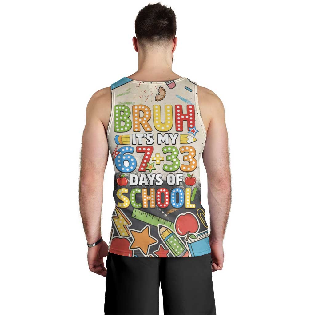 Bruh Its My 67 33 Days of School Men Tank Top Funny Boys Kids 100th Day