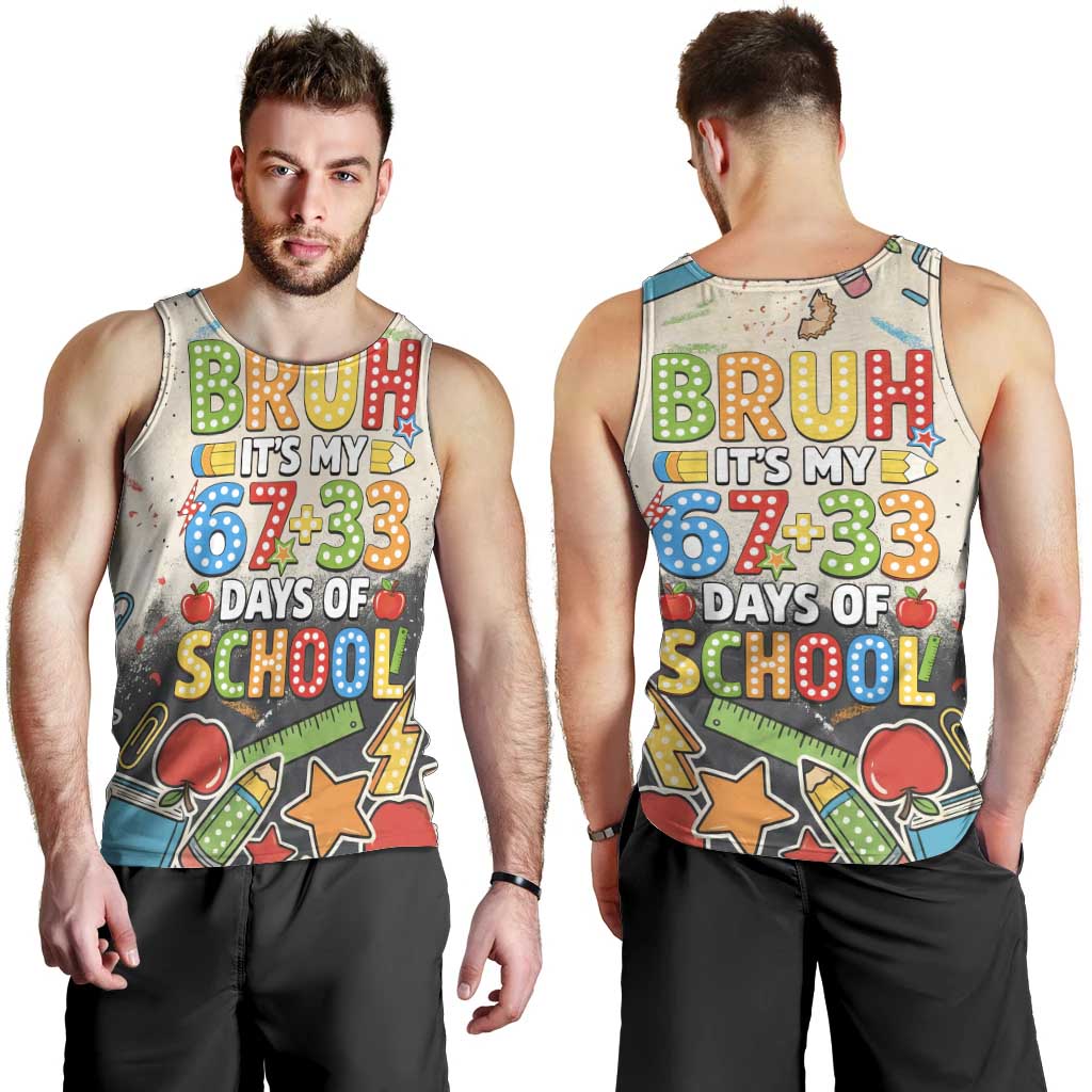 Bruh Its My 67 33 Days of School Men Tank Top Funny Boys Kids 100th Day