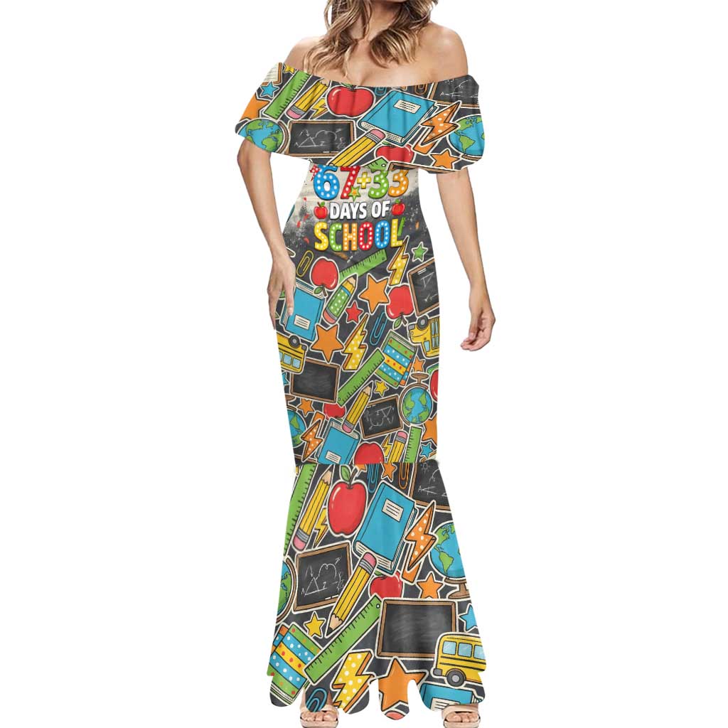 Bruh Its My 67 33 Days of School Mermaid Dress Funny Boys Kids 100th Day