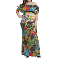 Bruh Its My 67 33 Days of School Off Shoulder Maxi Dress Funny Boys Kids 100th Day