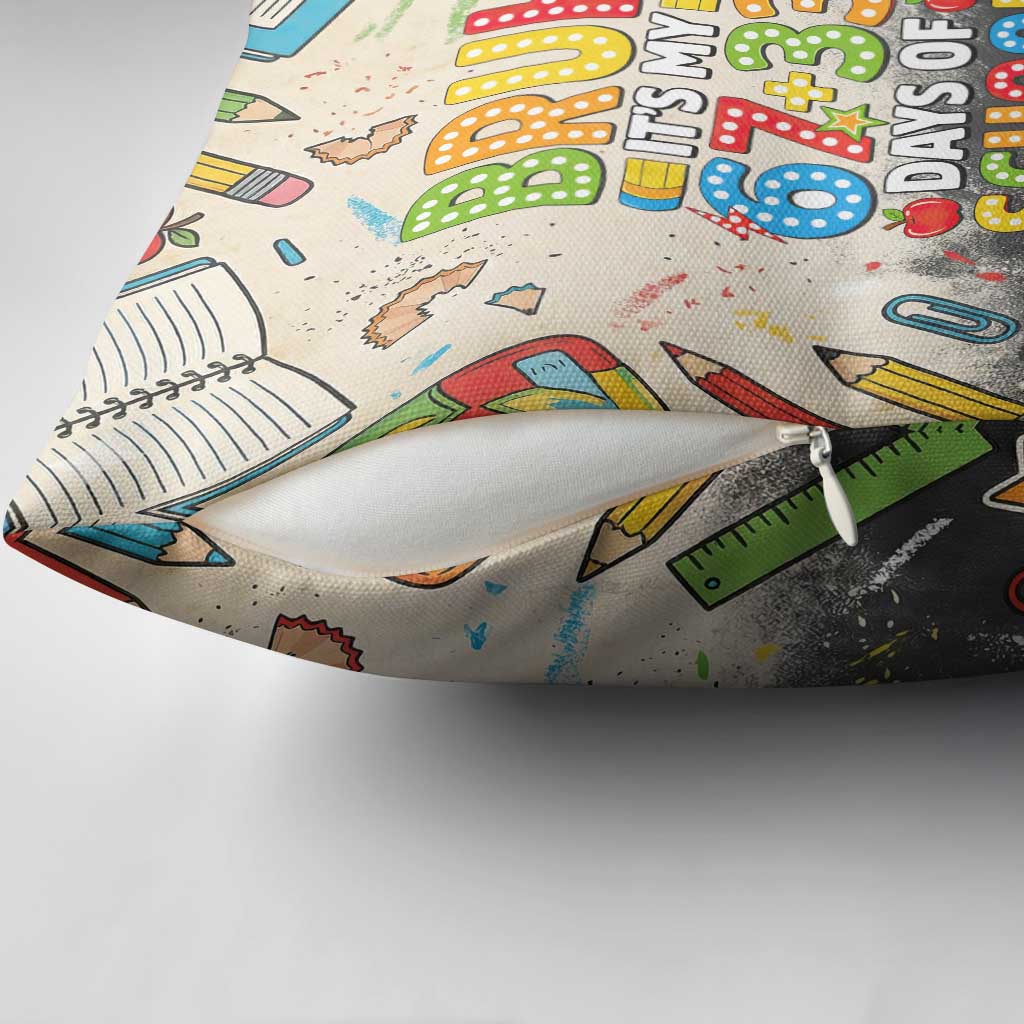 Bruh Its My 67 33 Days of School Pillow Cover Funny Boys Kids 100th Day