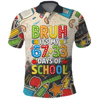 Bruh Its My 67 33 Days of School Polo Shirt Funny Boys Kids 100th Day