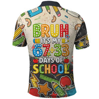 Bruh Its My 67 33 Days of School Polo Shirt Funny Boys Kids 100th Day