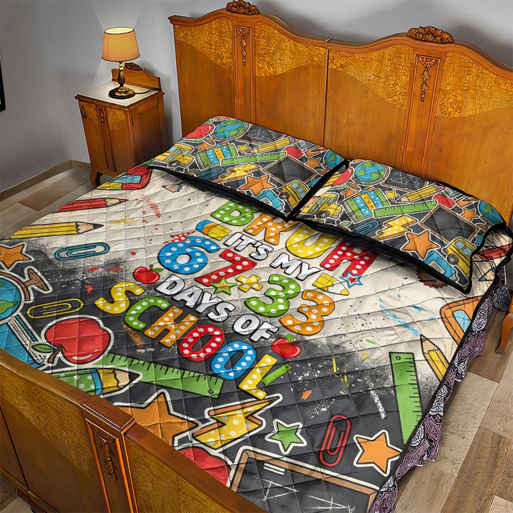 Bruh Its My 67 33 Days of School Quilt Bed Set Funny Boys Kids 100th Day