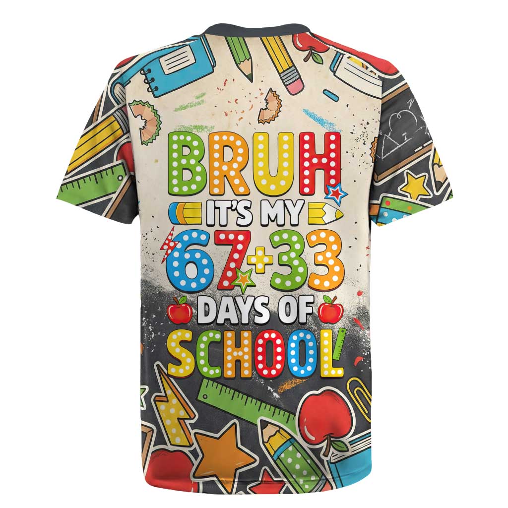Bruh Its My 67 33 Days of School Rugby Jersey Funny Boys Kids 100th Day