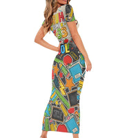 Bruh Its My 67 33 Days of School Short Sleeve Bodycon Dress Funny Boys Kids 100th Day