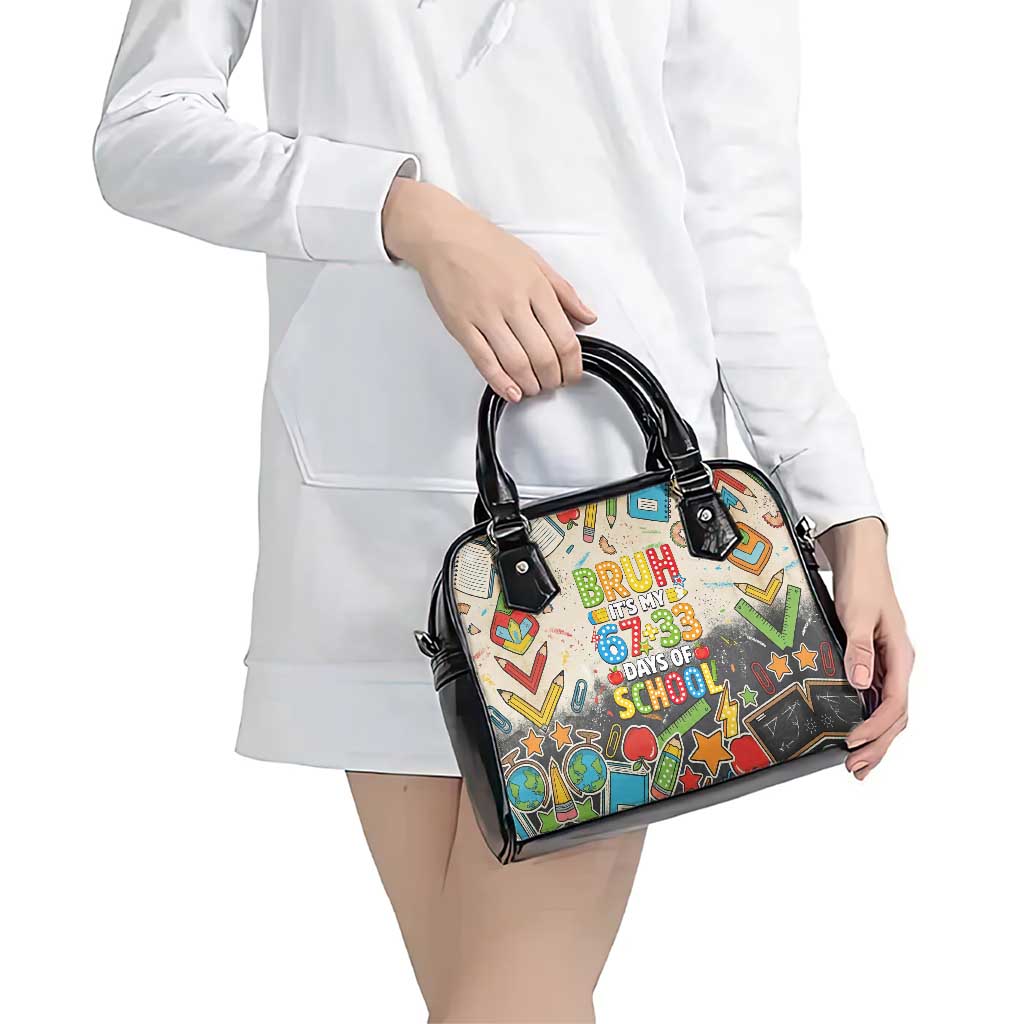 Bruh Its My 67 33 Days of School Shoulder Handbag Funny Boys Kids 100th Day