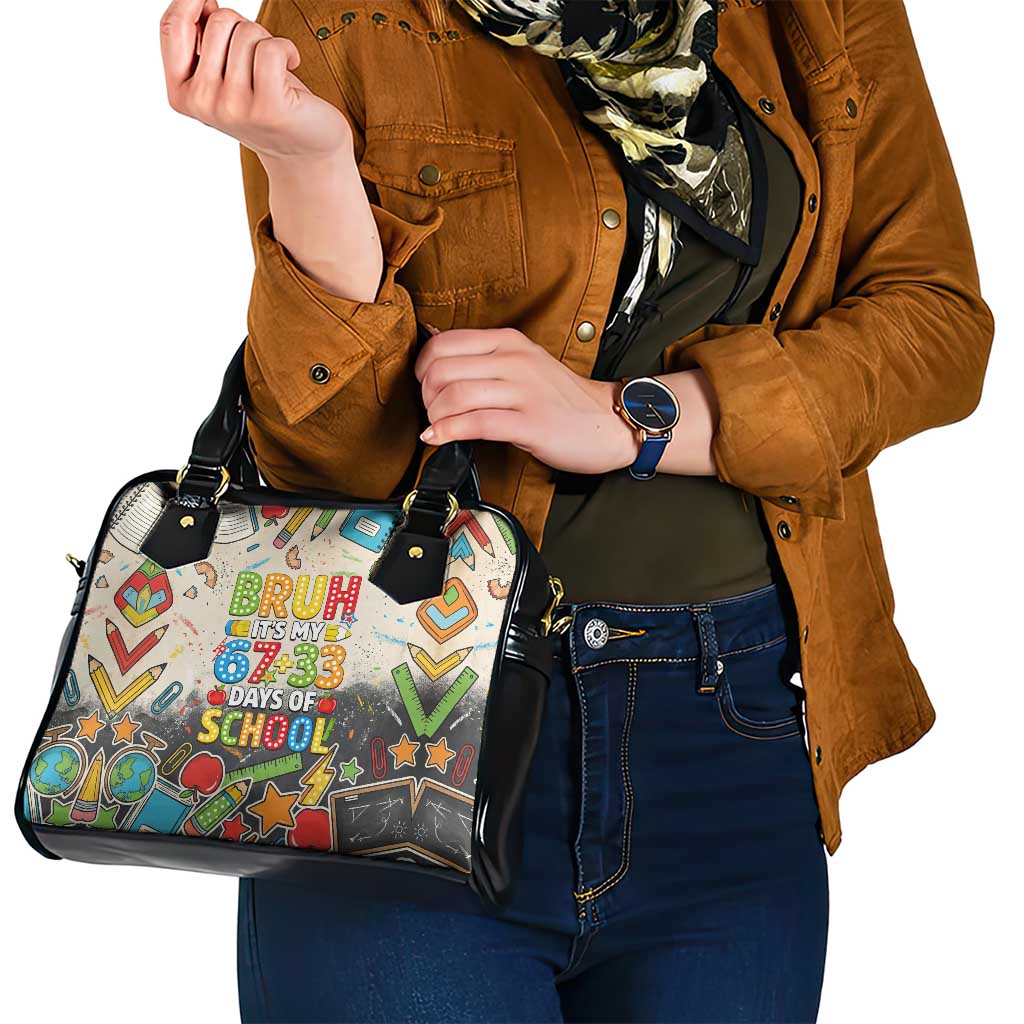Bruh Its My 67 33 Days of School Shoulder Handbag Funny Boys Kids 100th Day