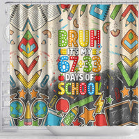 Bruh Its My 67 33 Days of School Shower Curtain Funny Boys Kids 100th Day