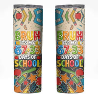 Bruh Its My 67 33 Days of School Skinny Tumbler Funny Boys Kids 100th Day