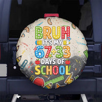 Bruh Its My 67 33 Days of School Spare Tire Cover Funny Boys Kids 100th Day
