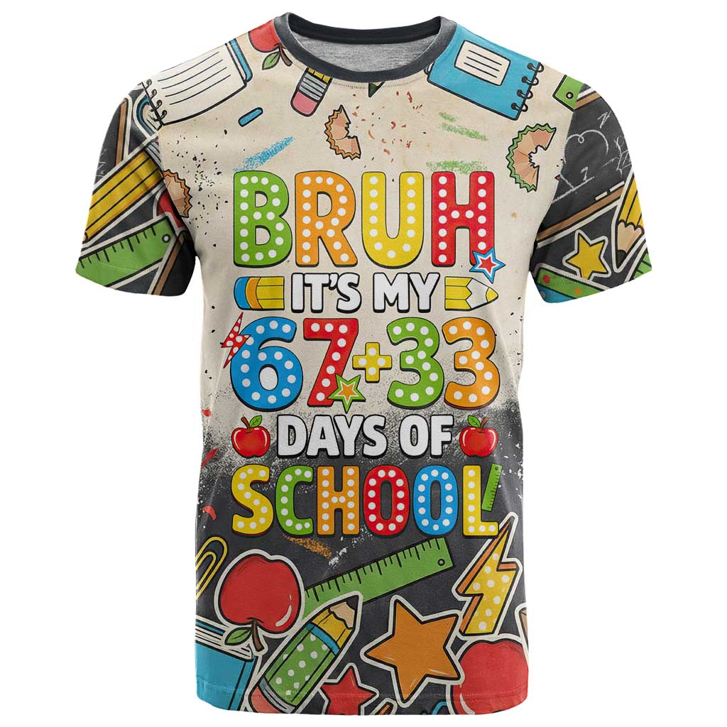Bruh Its My 67 33 Days of School T Shirt Funny Boys Kids 100th Day