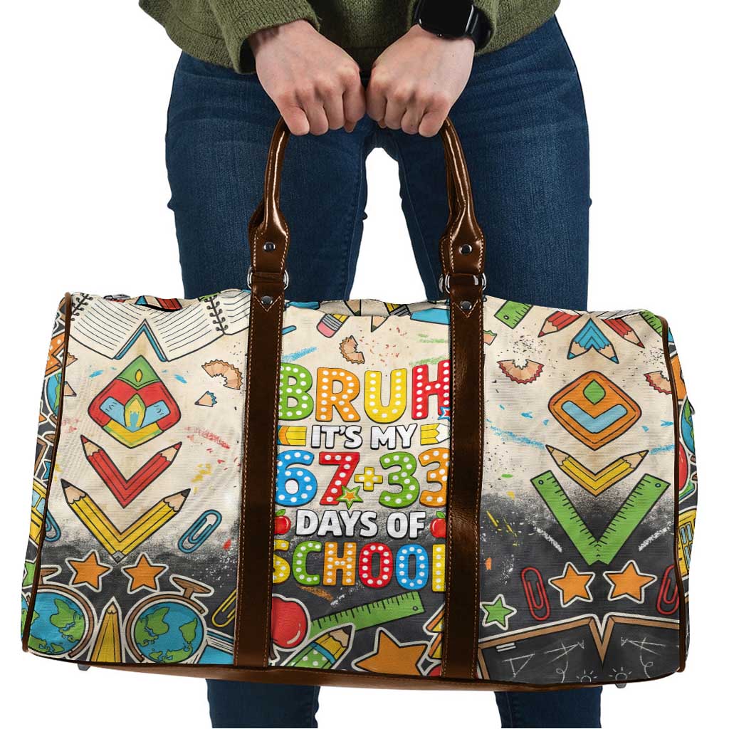 Bruh Its My 67 33 Days of School Travel Bag Funny Boys Kids 100th Day