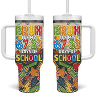 Bruh Its My 67 33 Days of School Tumbler With Handle Funny Boys Kids 100th Day