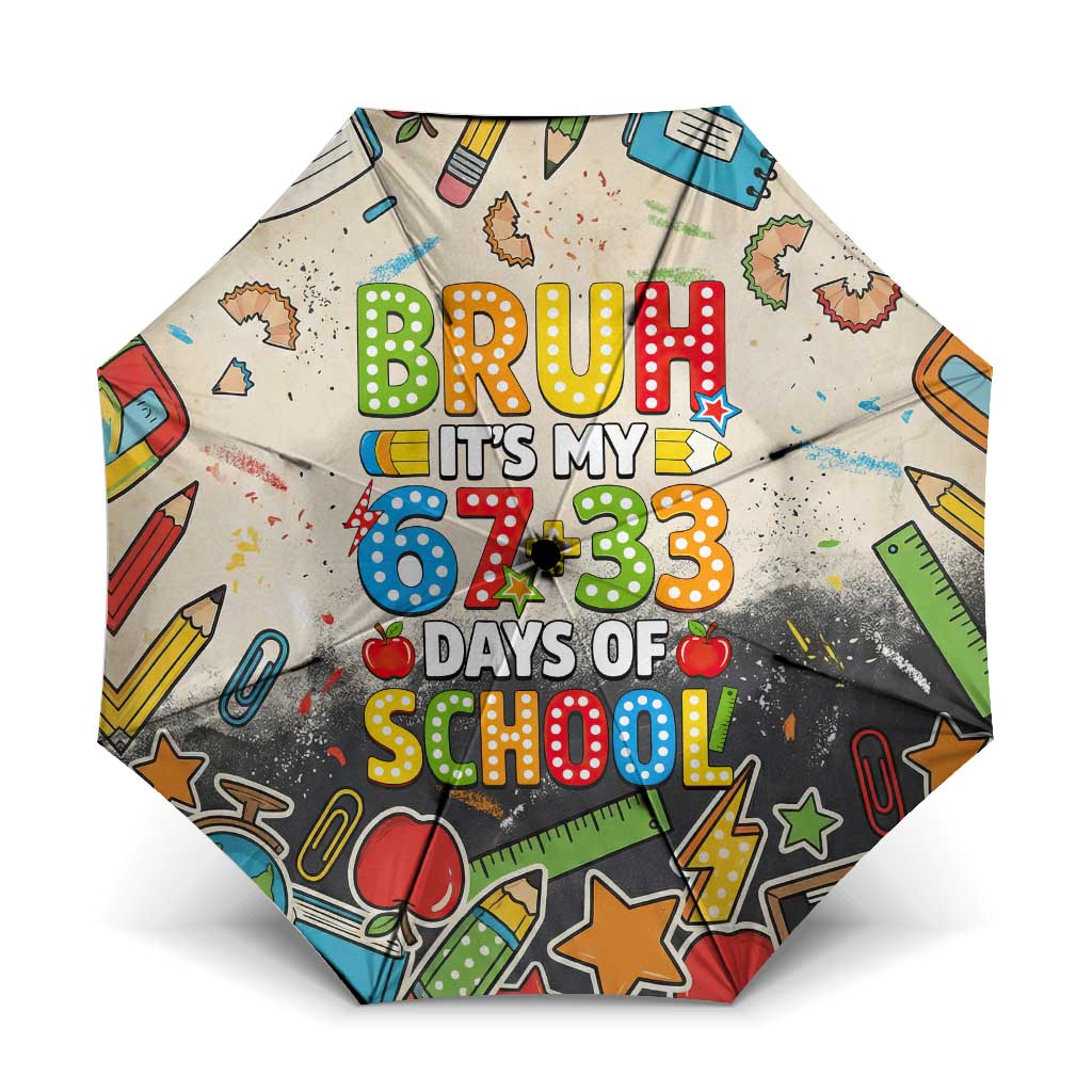 Bruh Its My 67 33 Days of School Umbrella Funny Boys Kids 100th Day