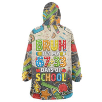Bruh Its My 67 33 Days of School Wearable Blanket Hoodie Funny Boys Kids 100th Day