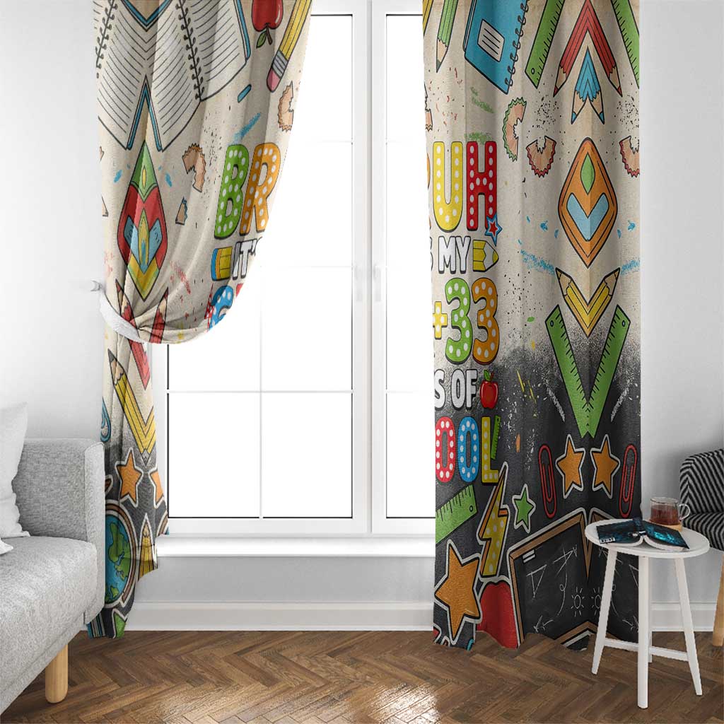 Bruh Its My 67 33 Days of School Window Curtain Funny Boys Kids 100th Day