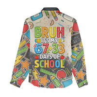 Bruh Its My 67 33 Days of School Women Casual Shirt Funny Boys Kids 100th Day
