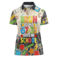 Bruh Its My 67 33 Days of School Women Polo Shirt Funny Boys Kids 100th Day