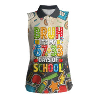 Bruh Its My 67 33 Days of School Women Sleeveless Polo Shirt Funny Boys Kids 100th Day