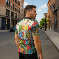 Bruh Its My 67 33 Days of School Zipper Polo Shirt Funny Boys Kids 100th Day