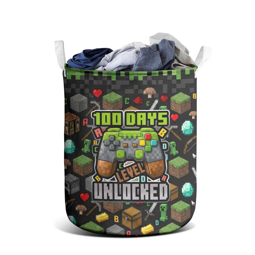 100 Days Level Unlocked Laundry Basket Gaming 100 Days of School Boys