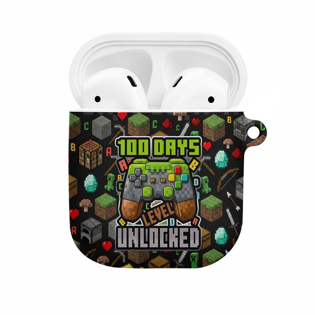 100 Days Level Unlocked AirPods Case Gaming 100 Days of School Boys