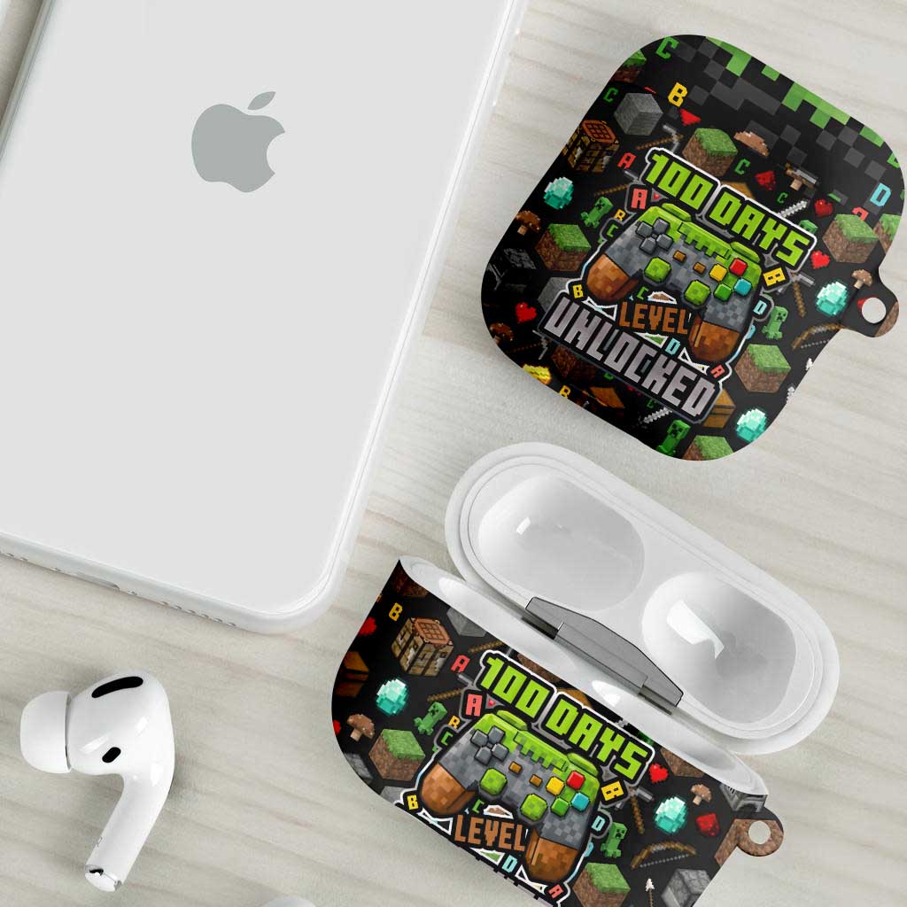 100 Days Level Unlocked AirPods Case Gaming 100 Days of School Boys