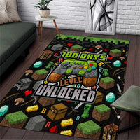 100 Days Level Unlocked Area Rug Gaming 100 Days of School Boys