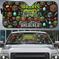 100 Days Level Unlocked Auto Sun Shade Gaming 100 Days of School Boys
