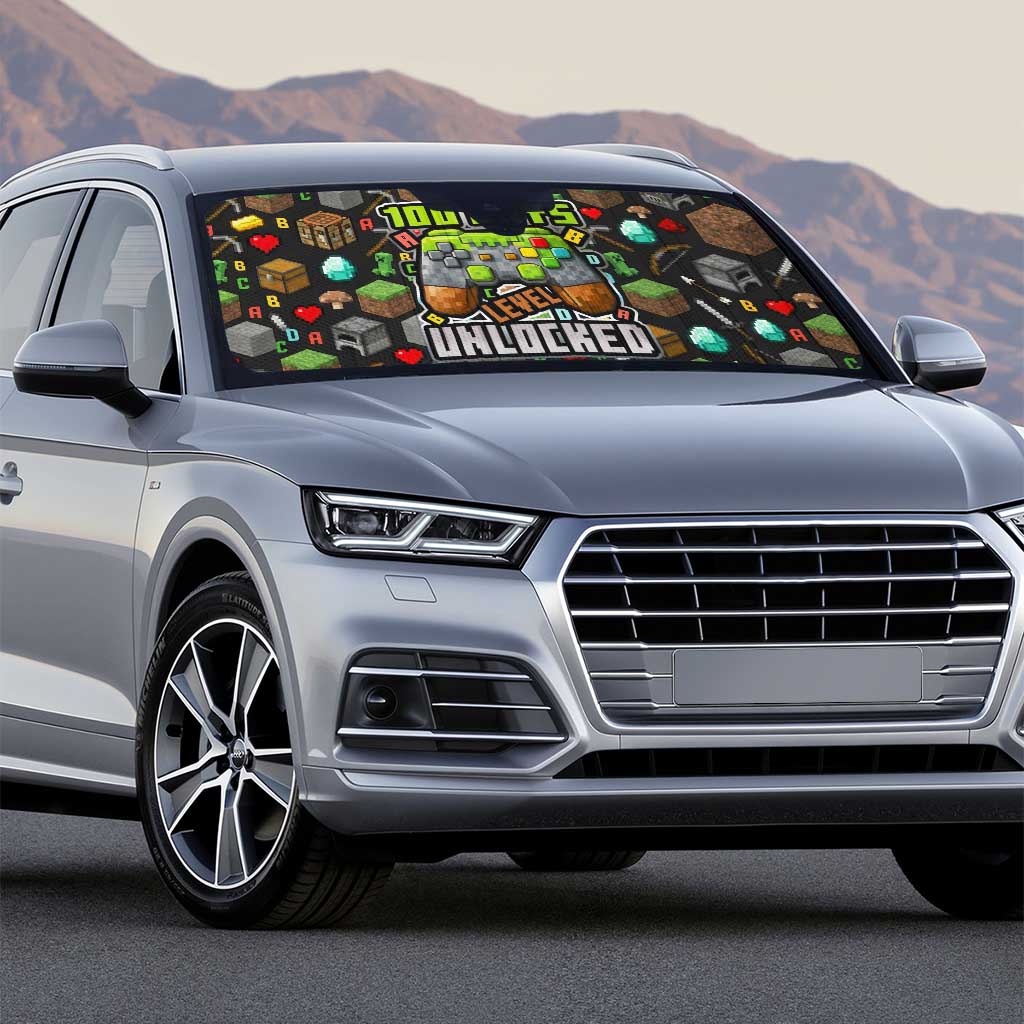 100 Days Level Unlocked Auto Sun Shade Gaming 100 Days of School Boys
