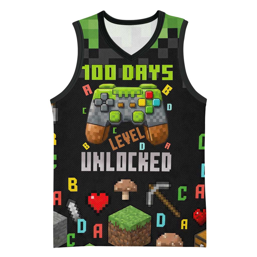 100 Days Level Unlocked Basketball Jersey Gaming 100 Days of School Boys