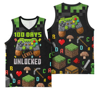 100 Days Level Unlocked Basketball Jersey Gaming 100 Days of School Boys