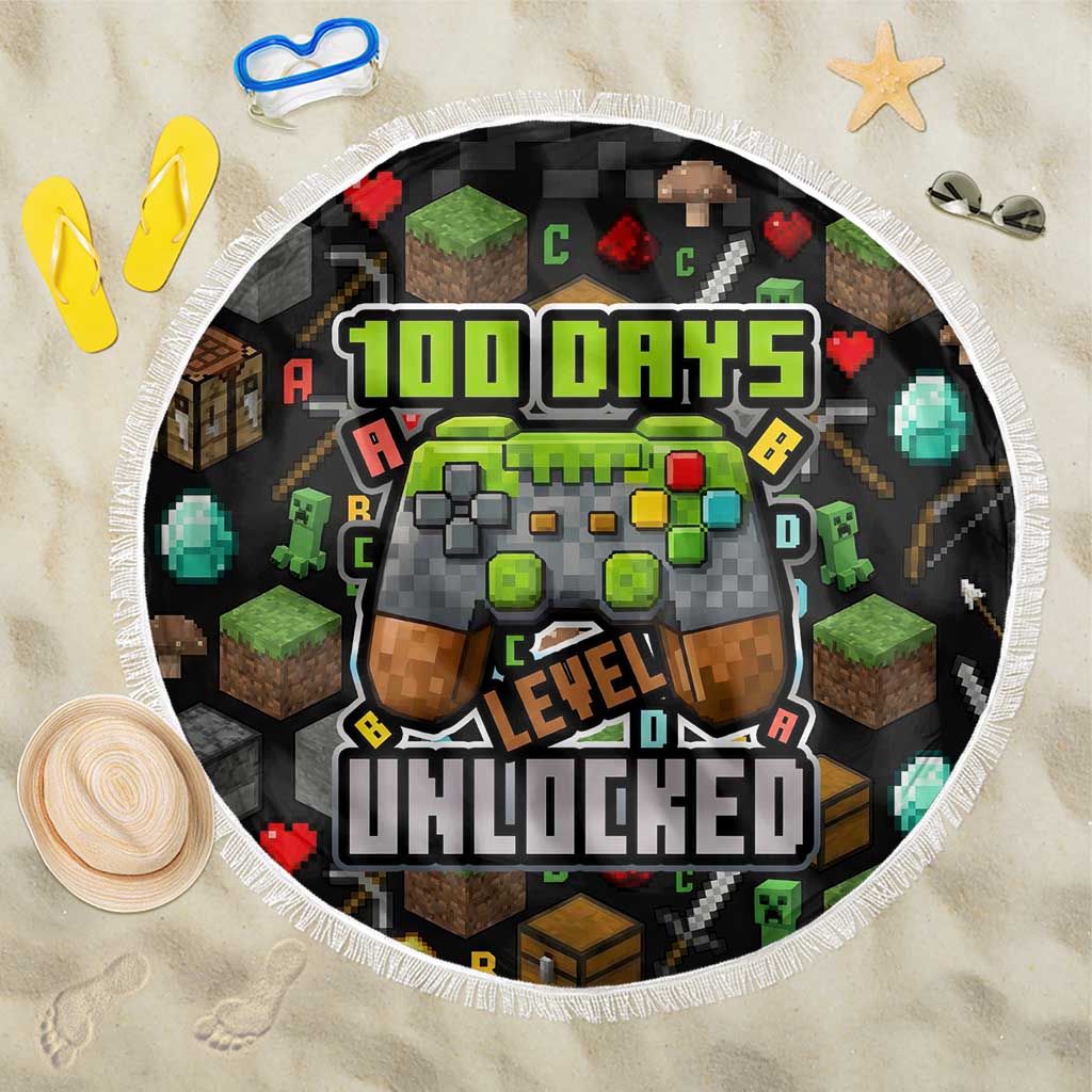 100 Days Level Unlocked Beach Blanket Gaming 100 Days of School Boys