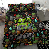 100 Days Level Unlocked Bedding Set Gaming 100 Days of School Boys