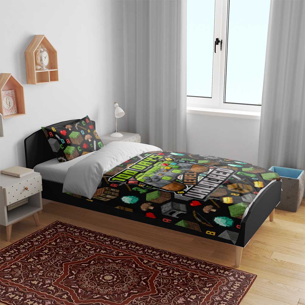 100 Days Level Unlocked Bedding Set Gaming 100 Days of School Boys