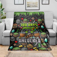 100 Days Level Unlocked Blanket Gaming 100 Days of School Boys