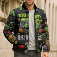 100 Days Level Unlocked Bomber Puffer Jacket Gaming 100 Days of School Boys