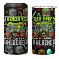 100 Days Level Unlocked 4 in 1 Can Cooler Tumbler Gaming 100 Days of School Boys