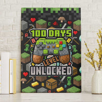 100 Days Level Unlocked Canvas Wall Art Gaming 100 Days of School Boys
