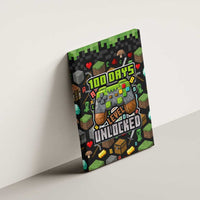 100 Days Level Unlocked Canvas Wall Art Gaming 100 Days of School Boys