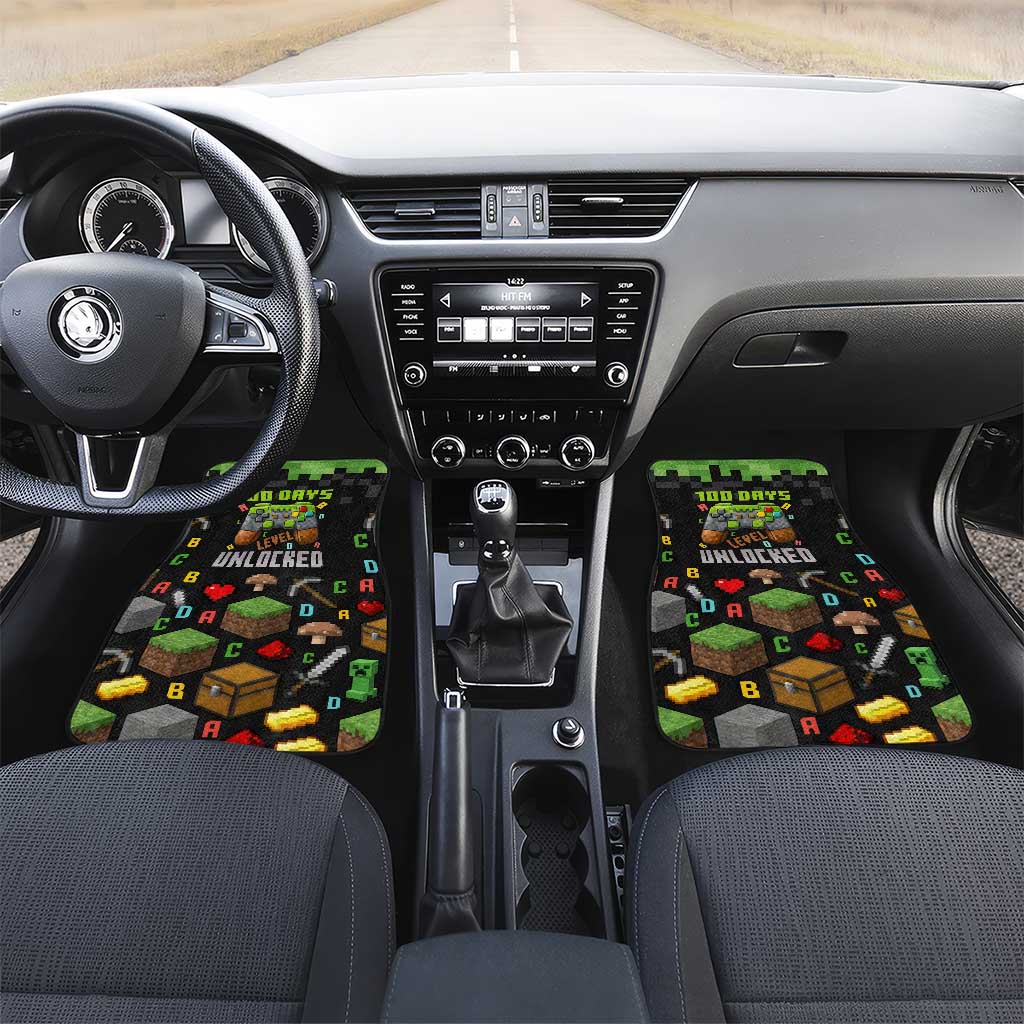 100 Days Level Unlocked Car Mats Gaming 100 Days of School Boys