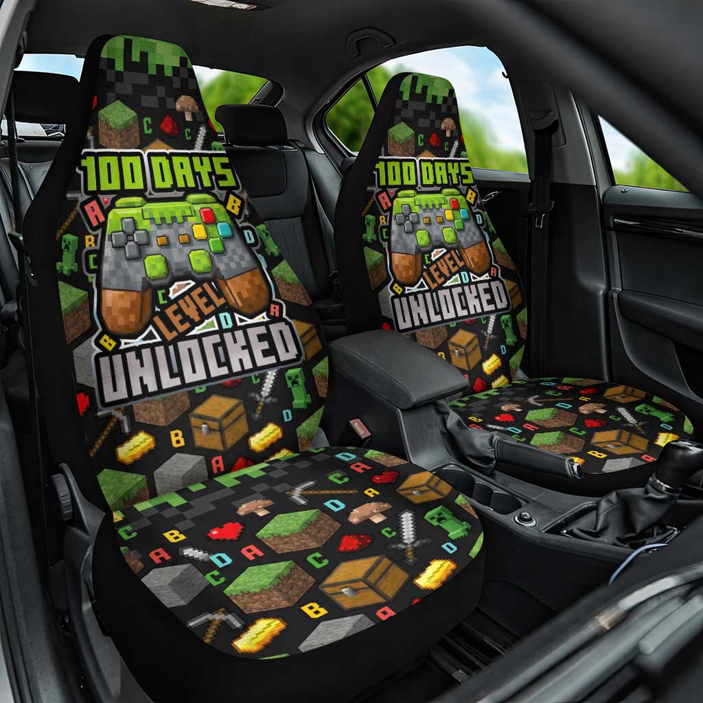 100 Days Level Unlocked Car Seat Cover Gaming 100 Days of School Boys