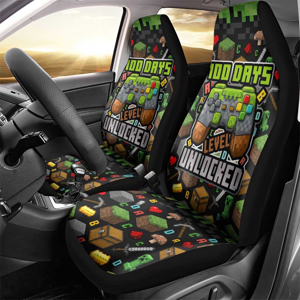 100 Days Level Unlocked Car Seat Cover Gaming 100 Days of School Boys