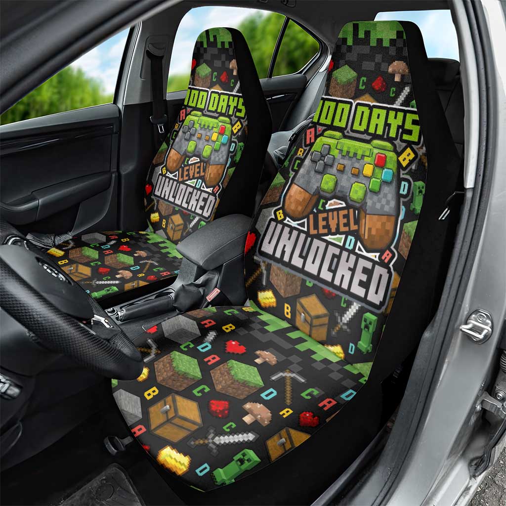 100 Days Level Unlocked Car Seat Cover Gaming 100 Days of School Boys