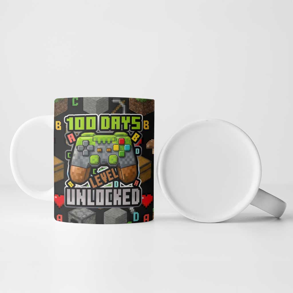 100 Days Level Unlocked Ceramic Mug Gaming 100 Days of School Boys